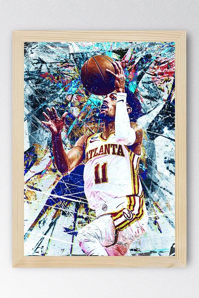 Saturn Pictură înrămată Trae Young - Pictură poster NBA de baschet