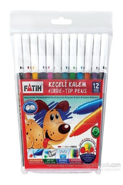 Fatih 12 قطعة قلم فلوماستر - قلم فلوماستر - ألياف - قلم طبي