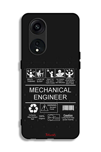 Tolwak غطاء حماية لهاتف Oppo Reno 8T 5G، ملصق مهندس ميكانيكي