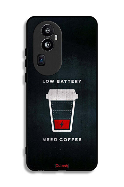 Tolwak جراب حماية Oppo Reno10 Pro Plus - بطارية منخفضة - يحتاج إلى قهوة