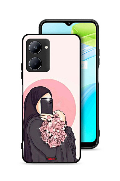 Tolwak غطاء حماية لهاتف Realme C33 - فن التقاط صور سيلفي مع حمل الزهور