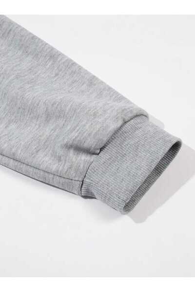 caddekombin Γκρι φούτερ με λαιμόκοψη με στάμπα του Ντουμπάι