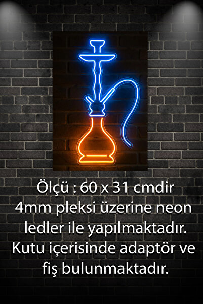 Masal Nargile Neon LED Tabela – 60x31 cm Işıklı Dekor (Nargile Salonlarına Özel)