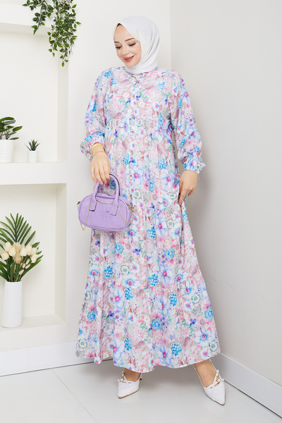 Pamuk Butik Γυναικείο φόρεμα με μοντάλ με γιακά δικαστή