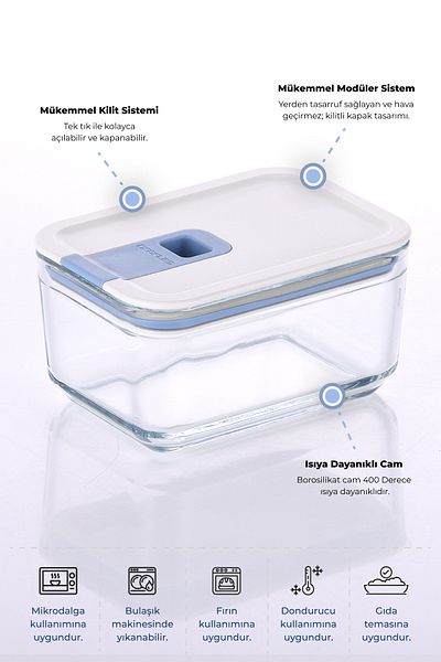NEOFLAM Perfect Seal Glass Storage Container 350 ml