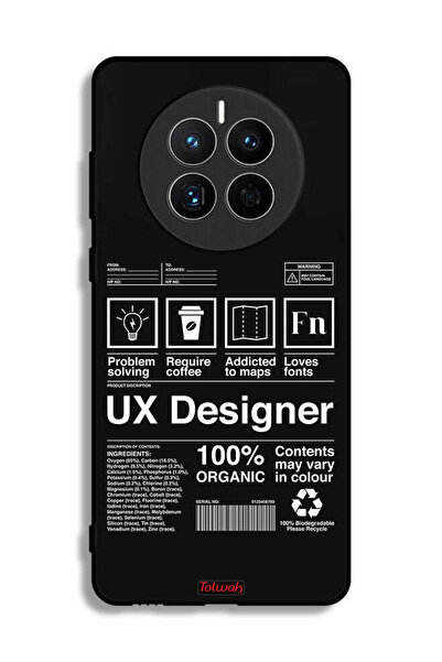 Tolwak Huawei Mate 50E Protective Case Cover Ux Designer Sticker