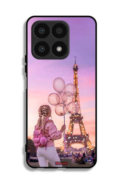 Tolwak غطاء حماية لهاتف Honor X8a عليه صورة فتاة تحمل بالونات