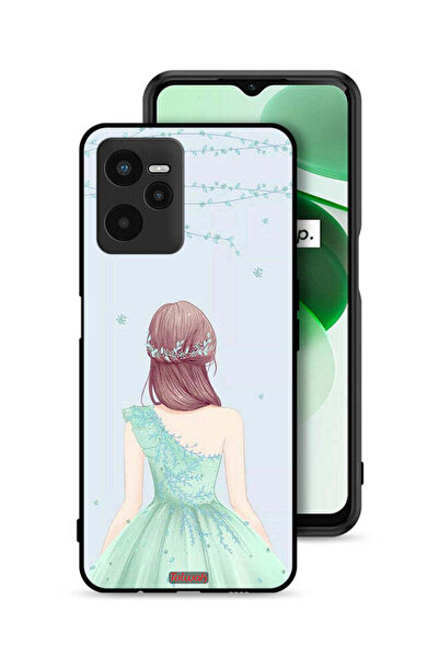 Tolwak Realme C35 Protective Case Cover Cute Girl In Floral Dress