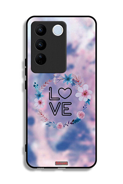 Tolwak غطاء حماية Vivo V27 بتصميم خاتم الحب بين الزهور