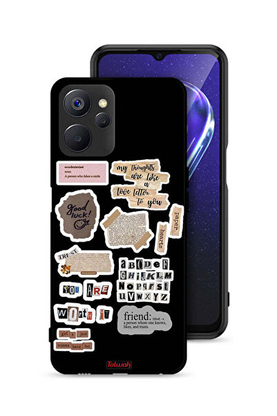 Tolwak غطاء حماية لهاتف Realme 9i 5G مع ملصقات اقتباسات الحظ السعيد