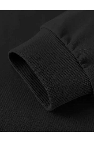 caddekombin Чорна кофта з білим зірковим принтом та велосипедним коміром