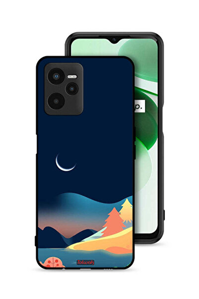 Tolwak Realme C35 Protective Case Cover Moon Abstract Drawing Art