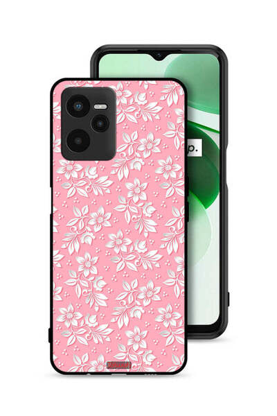 Tolwak Realme C35 Protective Case Cover Flowers Background Pattern