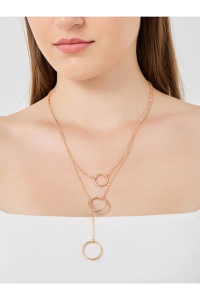 Styli Ring Drop Layered Necklace