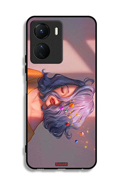 Tolwak Vivo Y16 Protective Case Cover Girl And Space Art