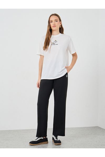 Styli Embroidered Detail Round Neck T-Shirt