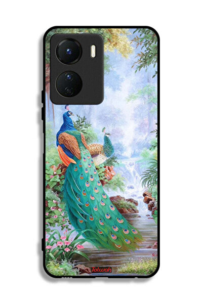 Tolwak غطاء حماية لهاتف Vivo Y16 بنقشة الطاووس