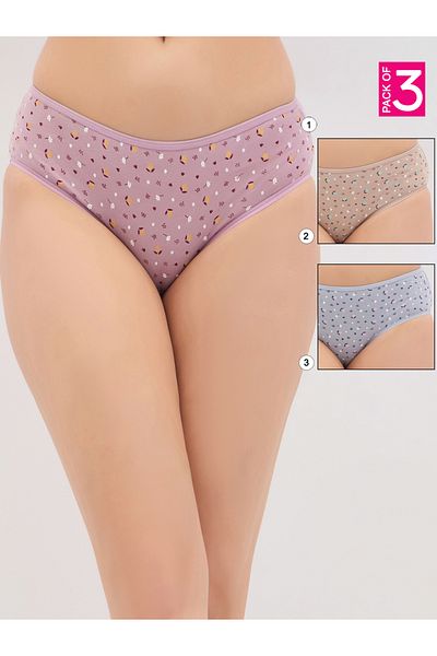 Clovia By Styli Pack of 3 - Floral Print Hipster Briefs