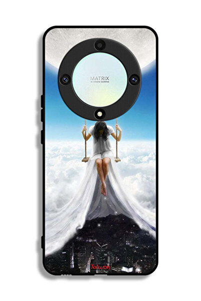 Tolwak غطاء حماية لهاتف Honor X9a بتصميم غيوم وقمر ومدينة فنية