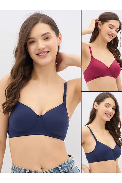 Clovia By Styli Set of 2 - Padded Non-Wired Full Coverage T-Shirt Bra