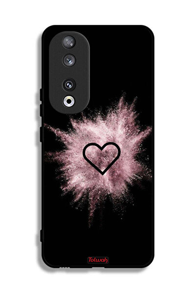 Tolwak غطاء حماية لهاتف Honor 90 بتصميم قلب لامع