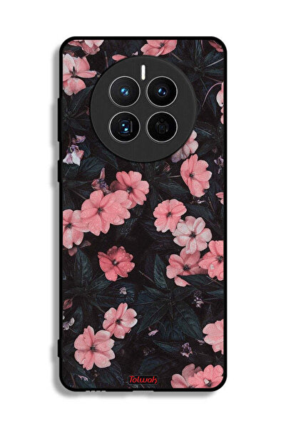 Tolwak غطاء حماية لهاتف هواوي ميت 50E - لون الخوخ والورود الصغيرة
