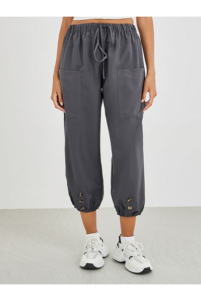 Styli Relaxed Fit Cropped Pants with Drawstring