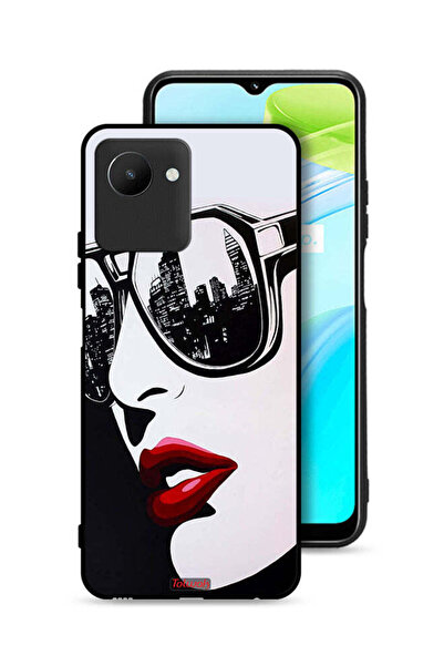 Tolwak غطاء حماية Realme C30s بتصميم وجه فتاة وفن تجريدي