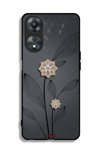 Tolwak غطاء حماية لهاتف Oppo A58 5G برسومات زهور ماسية