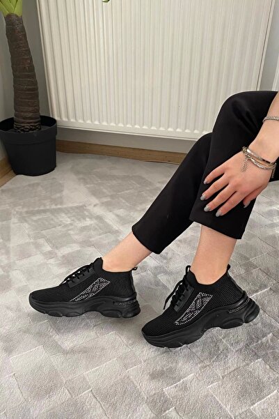 Belisse Γυναικεία Fabri Μαύρα Πλεκτά Πέτρινα Αθλητικά Παπούτσια & Sneaker