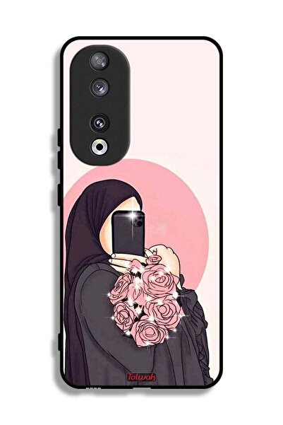 Tolwak غطاء حماية لهاتف Honor 90 مع فن التقاط صور سيلفي أثناء حمل الزهور