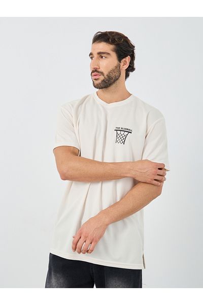 Styli Back Graphic Print Crew Neck Oversized T-Shirt
