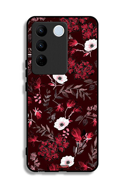 Tolwak غطاء حماية لهاتف Vivo V27 Pro بنقشة زهور صغيرة وأوراق استوائية