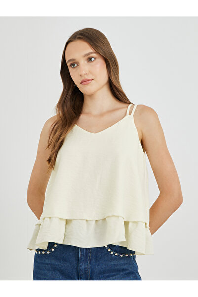 Styli بلوزة سادة بحزام مزدوج وفتحة رقبة على شكل حرف V