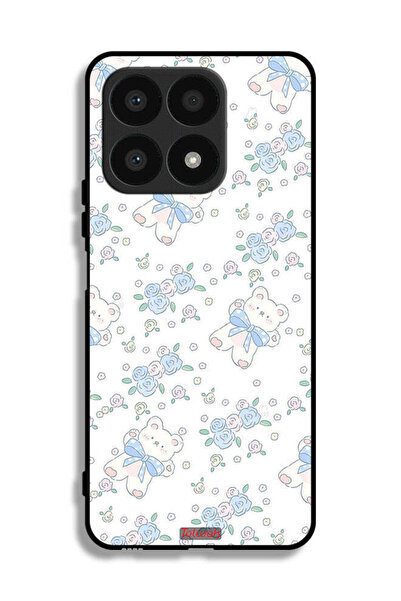 Tolwak غطاء حماية لهاتف Honor X8a عليه صورة دب تيدي لطيف وزهور