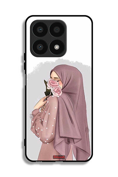 Tolwak غطاء حماية لهاتف Honor X8a بتصميم فتاة تحمل ورودًا