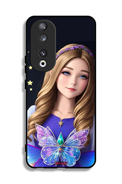Tolwak غطاء حماية لهاتف Honor 90 بتصميم فتاة الفراشة اللطيفة