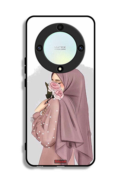 Tolwak غطاء حماية لهاتف Honor X9a بتصميم فتاة تحمل ورودًا