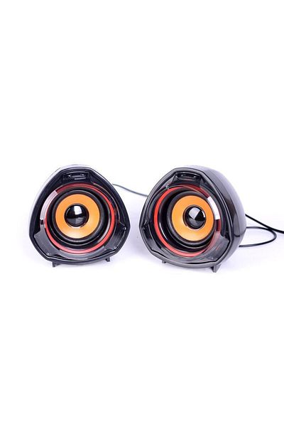 divendi-ro Set of 2 speakers for PC, Q 87, 2 x 5W, black with orange