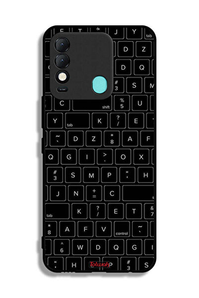 Tolwak غطاء حماية لهاتف Tecno Spark 8 بنقشة مفاتيح لوحة مفاتيح عشوائية