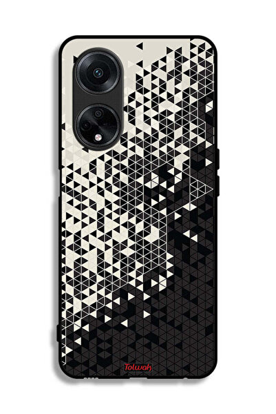 Tolwak غطاء حماية لهاتف Oppo A98 5G بنمط مثلث فني رقمي
