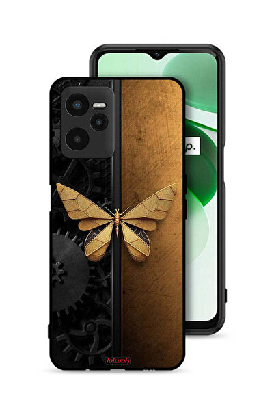 Tolwak Realme C35 Protective Case Cover Steel Butterfly