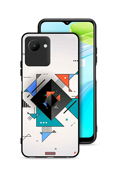 Tolwak غطاء حماية لهاتف Realme C30s بأشكال مربعة ومثلثة ونمط تجريدي