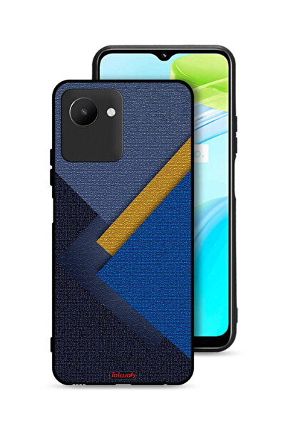 Tolwak غطاء حماية لهاتف Realme C30s بنقشة مثلثات جلدية