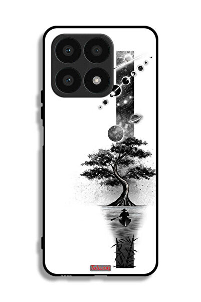 Tolwak غطاء حماية لهاتف Honor X8a بتصميم فني على شكل فضاء وأرض