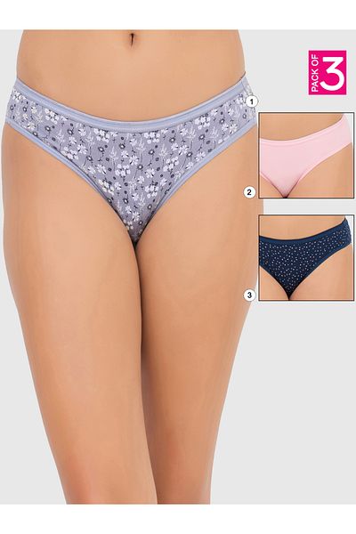 Clovia By Styli Pack of 3 - Printed Low Rise Bikini Briefs