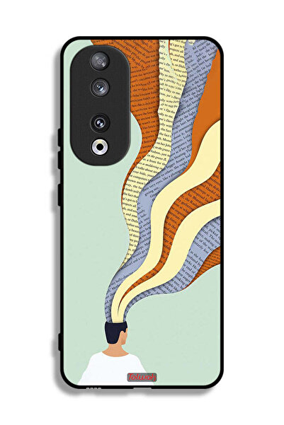 Tolwak غطاء حماية لهاتف Honor 90 مع رسمة Data In Mind Art