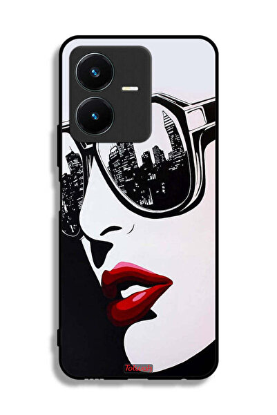 Tolwak غطاء حماية Vivo Y22 بتصميم وجه فتاة وفن تجريدي