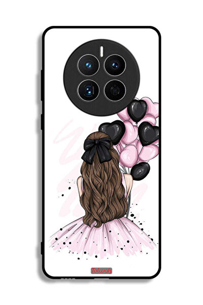 Tolwak غطاء حماية لهاتف هواوي ميت 50 إي بتصميم فتاة تحمل بالونات