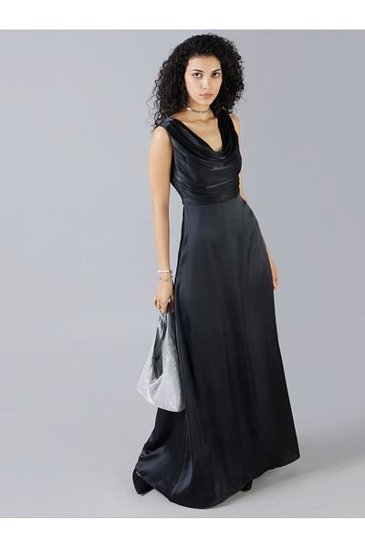 Mish By Styli Sleeveless Cowl Neck A-Line Maxi Dress